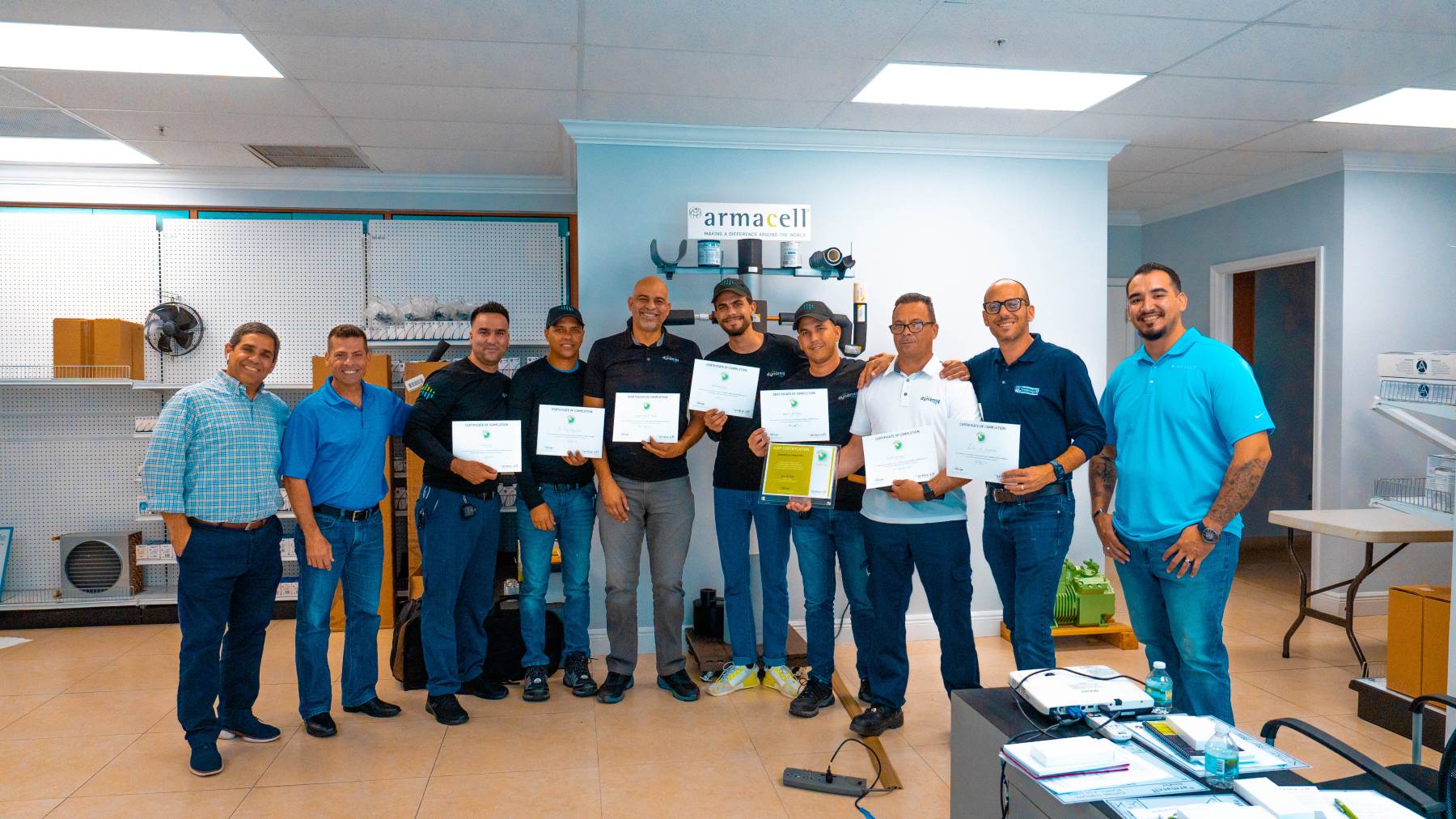 Dynamiq technician performing refrigeration maintenance in Florida